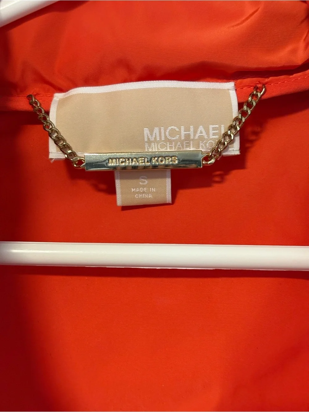 Michael Kors Bright Orange Zip-Front Jacket